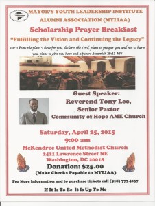 MYLIAA Prayer Breakfast with Pastor Tony Lee
